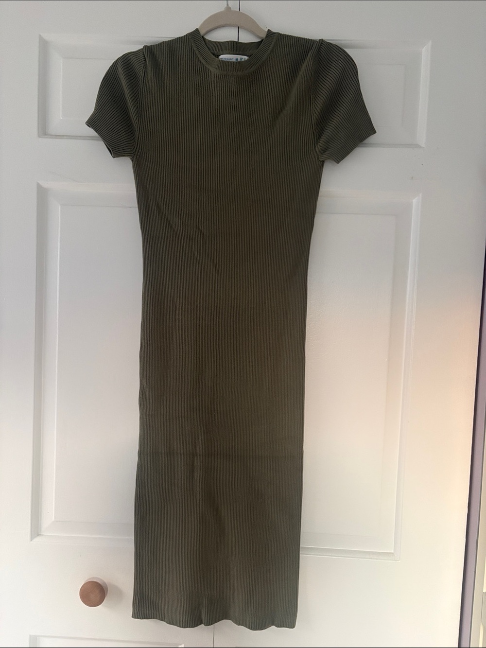 Primark Olive Ribbed Midi Dress